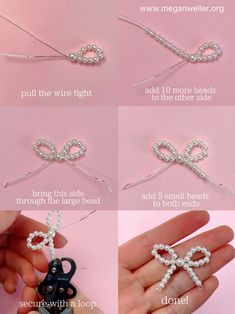 instructions to make an ornament with pearls