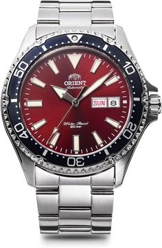 Orient Watch Mako Automatic Mechanical RN-AA0003R Men's Red DescriptionWindshield material: Sapphire glass Display Type Analog Clasp: Push W lock three-fold Case Material: Stainless Steel Case diameter/width 46.8 millimeters Case thickness 12.8 millimeters Band Material/Type: Stainless Steel Band width 22 millimeters Band Color: Silver Dial Color: Red Bezel Material: Stainless Steel Bezel function: Diving bezel Calendar function Day Date Movement Automatic Water resistance: 200m Payment Please pay within 5 days after the auction closed. Shipping Shipping is by Fedex, DHL or Japan Post. Preference will be given to couriers with shorter shipping times. Delivery is about 1 week. Please a message in the case of expedited shipping. Returns Returns are accepted ONLY if the item was not the item Yes Band, Orient Watch, Silver Water, Glass Display, Watch New, Display Type, Google Pay, Shipping Company, Japan Post