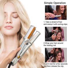 Professional Hair Curler Iron Curling Iron Rotating Hair Brush Rotating Hair Brush, Waves With Curling Iron, Brush Curling, Hair Styling Tool, Hair Straightener And Curler, Hair Straighteners Flat Irons, Curling Iron Hairstyles, Hair Straightening Iron, Curling Irons