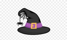 a witch's hat with a spider crawling on it, transparent background png