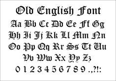 an old english font that has been changed to be black and white with the letters below it