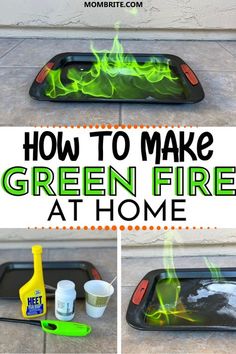 how to make green fire at home from momtree com, diy crafts