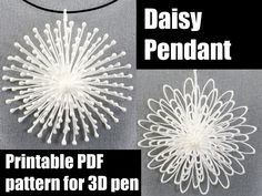 the instructions for how to make an easy paper daisy pendant ornament with this step - by - step pattern