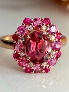 Pink Cocktail Ring, Engagement Ring Pink, Pink Cocktails, Pink Cocktail, Spinel Ring, Rubellite Tourmaline, Pink Spinel