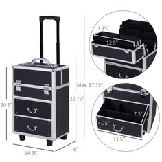 Travel with greater peace of mind with this locking cosmetic train case from HOMCOM. You can now keep all of your makeup secure and in one place for maximum convenience. Whether you are a professional MUA whose career demands daily use or a daily makeup enthusiast who needs some extra storage you'll find this case is a durable travel companion. It comes with a top lock and key to ensure that you are the only one with full access to your inventory. Why pile up your cosmetics on bathroom counters Makeup Case Organization, Full Makeup, Storage Places, Makeup Box