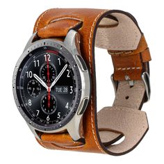 Samsung Watch Band Bouletta Brown Cuff Leather Strap For Watch, Brown Cuff Watch With Leather Strap, Brown Leather Strap Cuff Watch, Brown Leather Cuff Watch Band, Brown Leather Cuff Watch Accessories, Brown Cuff Watch With Bracelet Strap, Brown Cuff Bracelet Strap Watches, Brown Leather Cuff Watch, Leather Watch Cuff