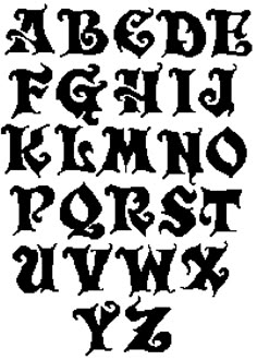 an old english alphabet with the letters in gothic style, including capital and lowercases