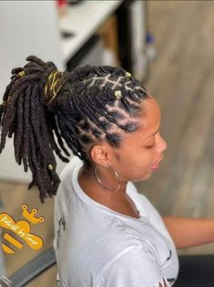 Loc Styles With Curly Ends, Loc Ponytail Styles Black Women, Lox Styles, Microloc Styles, Latest Dreadlocks Styles, Color Locs, Loc Updos, Mommy Hair