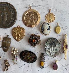 Beautiful Antique French jewelry broches pendants lockets choose your charms from this set of 17, 17 beautiful unique jewelry piece pendants medailles broches locket charm ornamental art nouveau french german spanish italian dutch, choose your charms by numer from the drop-down menu, the numbers are on the photo's! Worldwide shipping within two weeks Vintage Pendant Locket Brooch, Vintage Locket Pendant Brooch, Antique Jeweled Pendant Brooches, Victorian Brooch For Jewelry Collecting, Victorian Brooch For Collecting, Antique Brooches With Vintage Charm As Gift, Vintage Jeweled Brooches For Gifts, Antique Brooches With Vintage Charm For Gifts, Vintage Medallion Brooch Jewelry