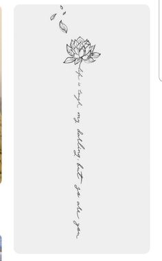 two pictures, one with a flower and the other with writing on it's side