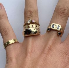 Eclectic Ring Stack, Pamela Love Jewelry, Vintage Gold Rings, Cute Engagement Rings, Indie Jewelry, Hot Jewelry, Ring Stack, India Jewelry