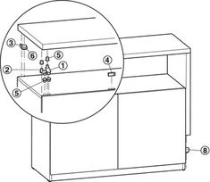 the front and side view of a white cabinet