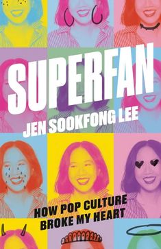 the cover of super fan by jean sokfoong lee, with images of women's faces in different colors