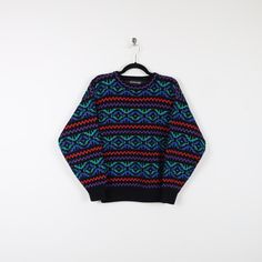 Tag: Edelweiss Skiwear Size: Large Pit to Pit: 23.5' Length: 24.5' 90s Crew Neck Sweater With Fair Isle Pattern, Retro Textured Knit Winter Sweater, 90s Style Fair Isle Pattern Crew Neck Sweater, 90s Fair Isle Pattern Crew Neck Sweater, 90s Fair Isle Crew Neck Sweater, 90s Style Knitted Crew Neck Sweater, 90s Style Long Sleeve Knitted Sweater, 90s Style Knitted Winter Sweater, 90s Winter Knitted Sweater