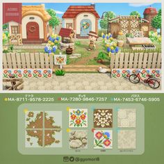 an advertisement for the game animal crossing, with pictures of houses and animals on it