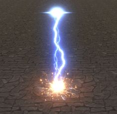 a lightning bolt is shown in the middle of a cracked road