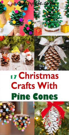 christmas crafts with pine cones and ornaments