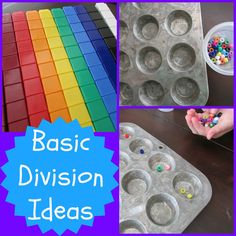 Love this post - so many great links for teaching beginning division (a book list too!) Teach Division, Teaching Division, Ks1 Maths, Division Activities, Math Tools, Math Division, Math Operations, Math Strategies, Activities Games