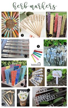 Add color and interest to your garden with a pretty set of herb/plant markers Pottery Garden Stakes Herb Markers, Ceramic Vegetable Garden Markers, Pottery Plant Markers, Pottery Garden Markers, Clay Plant Labels, Ceramic Plant Markers, Diy Clay Garden Markers, Garden Markers Ideas