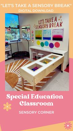 a classroom with an advertisement for the special education classroom