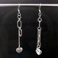 925 silver hook Asymmetrical Dangle drop chain earring gothic punk  | eBay Trendy Long Drop Metal Jewelry, Trendy Silver Long Drop Earrings, Minimalist Alloy Dangle Jewelry, Elegant Sterling Silver Long Drop Chain Jewelry, Trendy Silver Dangle Jewelry, Edgy Sterling Silver Jewelry In Silver, Sterling Silver Long Drop Chain Jewelry, Long Drop Sterling Silver Chain Jewelry, Edgy Silver Alloy Jewelry