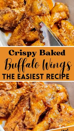 crispy baked buffalo wings in the easy recipe