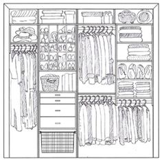 an open closet with clothes and other items