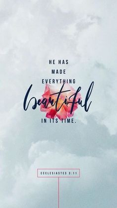 an image with the words, he has made everything beautiful in it's time