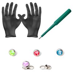 Piercing Kit Dermal Anchors tops Dermal Bases Puncher and  Gloves 8 Pieces   Description Miltex Sterilized and Disposable dermal punches with a Very Sharp Surgical Steel Blade 2 Dermal Anchors - 316L Surgical Steel 4 Dermal Tops with 4mm Gems (Green, Red, Blue, and Pink) Pair of black latex gloves - Large   Shipping and Return We are a U.S. based seller and all of our products are shipped from the United States. You can return any product within 30 days from purchase date. Anchor Piercing, Black Latex Gloves, Dermal Anchor, Piercing Kit, Dermal Piercing, Latex Gloves, Beauty Tattoos, Anchors, Body Art Tattoos