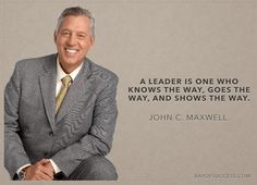 a man in a suit and tie with a quote from john c maxwell on it