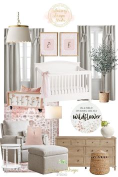 Modern pink and gray baby girl's nursery Gray Crib Nursery Color Schemes, Grey Nursery Girl, Pink And Gray Nursery Ideas, Pink And Sage Nursery, Classic Pink Nursery, White Nursery Pink Accents, Neutral Nursery Pink Accents, Sage And Pink Nursery, Baby Girl Nursery Grey Crib