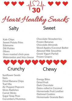 heart healthy snacks list for valentine's day