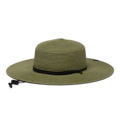 A stylish, packable sun hat with UPF protection that you don't have to wear on the airplane. Casual Lightweight Boater Hat For Outdoor, Casual Packable Straw Hat For Outdoor, Green Travel Hat For Spring, Green Spring Travel Hat, Adjustable Green Brimmed Boater Hat, Khaki Wide Brim Hat For Spring, Packable Fedora Hat For Outdoor, Khaki Summer Hat, One Size Fits Most, Summer Khaki Hat One Size Fits Most