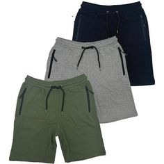 BROOKLYN VERTICAL Mens 3 Pack Fleece Cotton Active Jogger Shorts with Zipper Pockets and Drawstring | Size S-2XL (as1, alpha, l, regular, regular, Combo C) Color: Multicolor.  Gender: male.  Age Group: adult. Mens Workout Shorts, Mens Cargo, Cargo Shorts Men, Jogger Shorts, Mens Joggers, Men's Knit, Gym Shorts, Fleece Joggers, Basketball Shorts