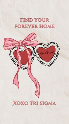 a valentine's day card with two heart shaped candies and the words find your forever home