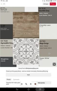 an image of a website with different colors and patterns on the page, including wood