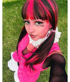 Black With Pink Streaks, Pink Streaks, Transform Yourself, Night Looks, Monster High, The Heat, Wigs, Skin, Hair Styles