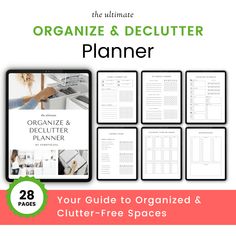 Ultimate Organize & Declutter Planner HobbyScool Declutter Planner, Organized Lifestyle, Declutter Challenge, Todo List, Space Room, Organize Declutter, Chore Chart, Cleaning Schedule, 30 Day Challenge