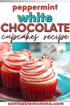 peppermint white chocolate cupcakes recipe on a plate