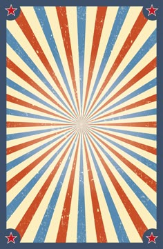 an american flag background with red, white and blue stars in the shape of a sunburst