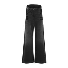 These chic black cotton jeans from The Attico provide a stylish twist on classic denim. The mid-rise fit and wide leg silhouette create a flattering look, complemented by tonal boxer effect details, a branded button closure, and functional 5-pocket design. Ideal for casual outings or trendy events.

- Mid-rise fit  
- Tonal boxer effect detail  
- Composition: 100% Cotton The Attico, Cotton Jeans, Sweaters Knitwear, Denim Pant, Jeans Black, Womens Fall, Denim Top, Waist Belt, Wide Leg Jeans