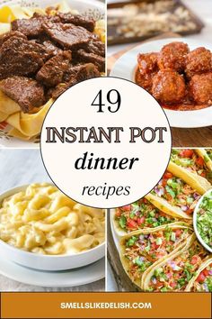 Conquer chaotic weeknights with the magic of these Instant Pot dinner
 recipes! This comprehensive collection features 49 incredible dishes, 
all designed to be whipped up in your trusty Instant Pot – that 
countertop marvel that transforms meal prep into a breeze. 
Imagine savory stews simmered to melt-in-your-mouth perfection in a 
fraction of the time, fluffy rice dishes bursting with flavor, or hearty
 pasta meals ready in under 30 minutes. Instant Pot Dinner, Pasta Meals, Fluffy Rice, Instant Pot Dinner Recipes, Ready Meal, Rice Dishes, Creative Food, Pork Recipes