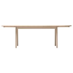 a long wooden table with two legs on the top and one leg extended to the side