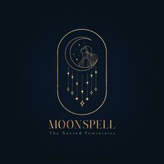 the logo for moon spell is shown on a dark background