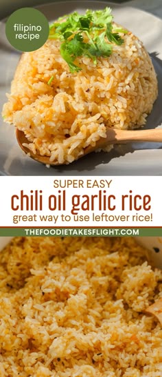 Try this delicious twist on the classic Filipino Fried Garlic Rice - Chili Oil Sinangag! Perfect to pair with vegan sisig, adobo, tocino, tapa, and other ulam dishes.