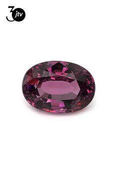 an oval shaped purple diamond on a white background