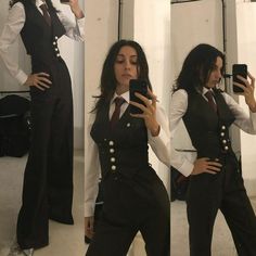 Female Black Suit Outfit, Spy Clothes Aesthetic, Halloween Classy Costume, Black Formal Outfit Aesthetic, Formal Clothing Aesthetic, Fbi Outfits Aesthetic, Prom Suits Women Aesthetic, Detective Female Outfit, Prom Dress Dark Academia