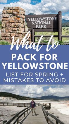 what to pack for yellowstone with the text overlay