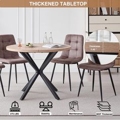 the dining table with four chairs is shown in this advert for an upcoming furniture line