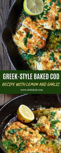 greek style baked food with lemon and garlic